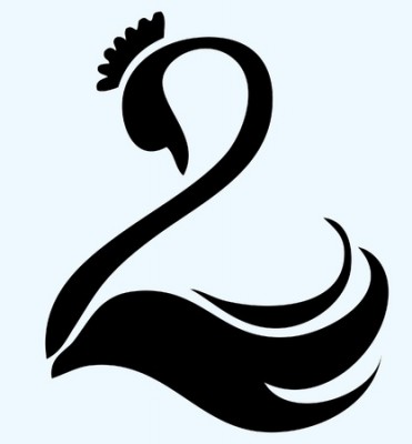 13159563 - black swan with crown vector logo