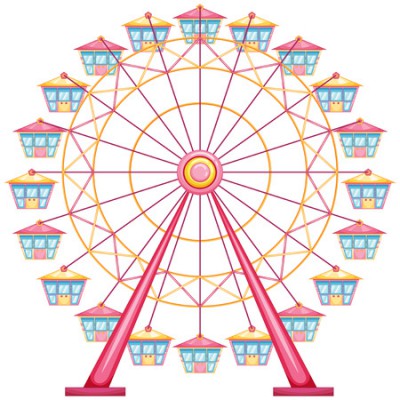 30313259 - lllustration of a ferris wheel ride on a white background